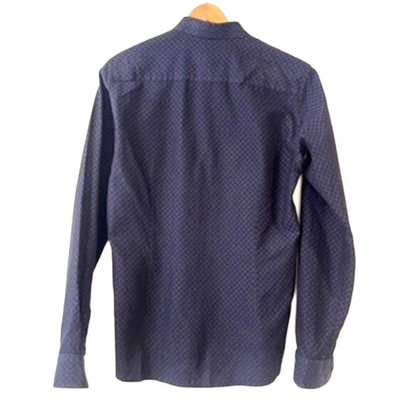 Scotch & Soda Purple-Blue Diamond Dress Shirt Button Front Slim Fit Medium - Picture 2 of 6